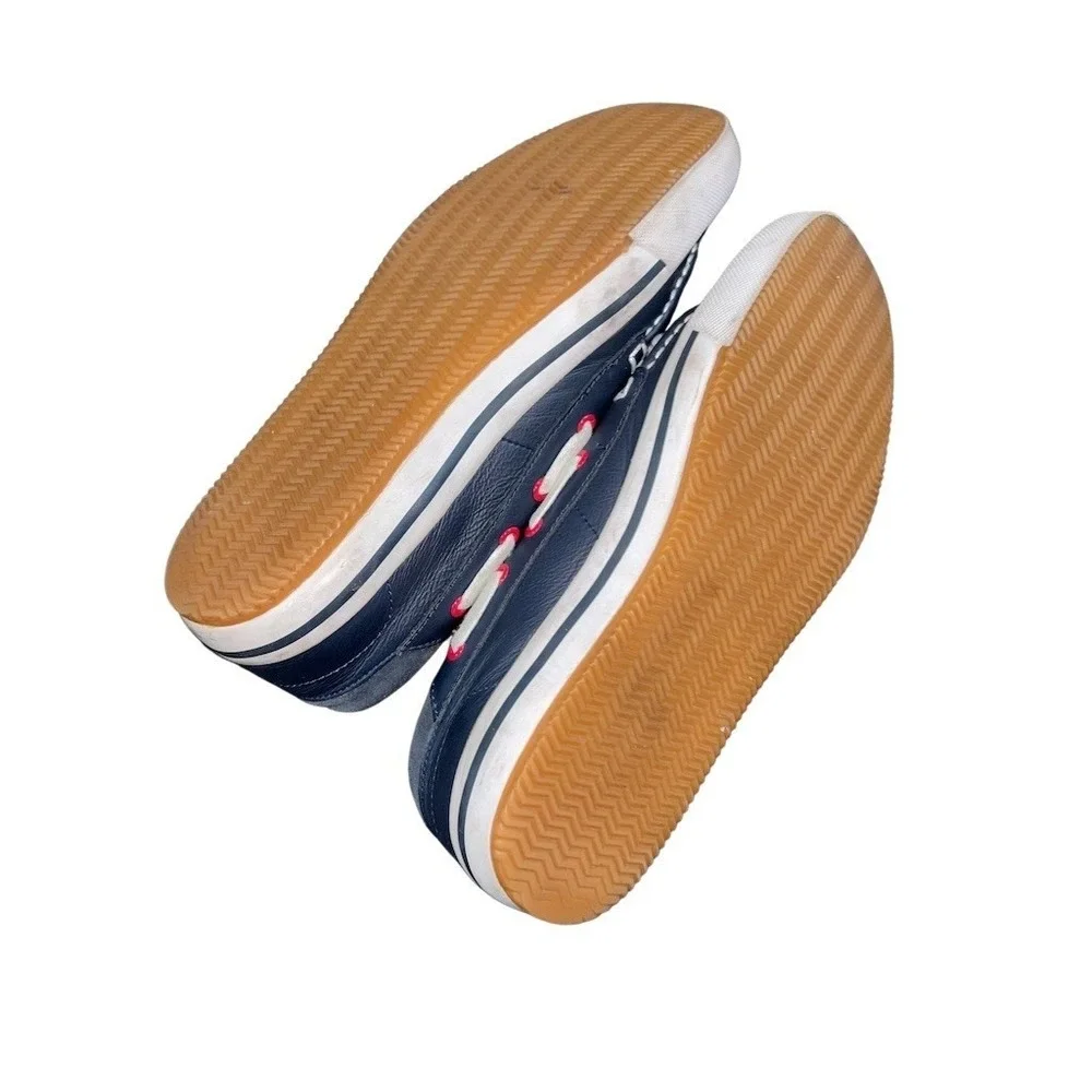 Lacoste Boat Shoes Men's Size 8.5 Navy Blue Lace-Up Casual Shoes preppy‎ leather